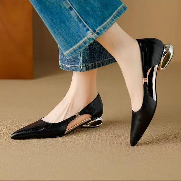 Pointed-toe Women s Shoes, Low-cut Shoes, Casual Shoes, Single Shoes 35 чёрный
