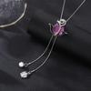 High-Quality Black Rose Necklace: Elegant Long Sweater Chain for Women