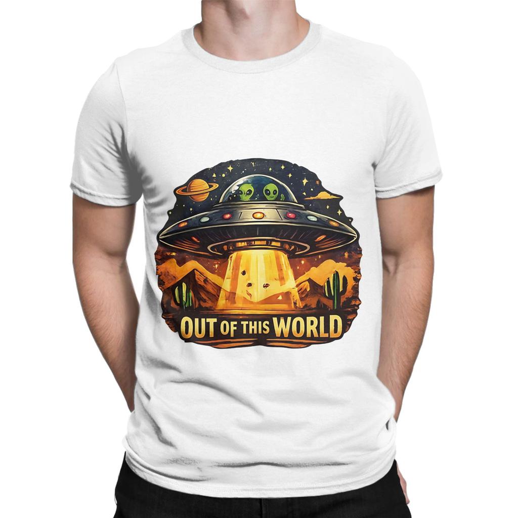 Out of This World Funny UFO Funny 100 Cotton TShirt UFO Tees Tops For Unisex