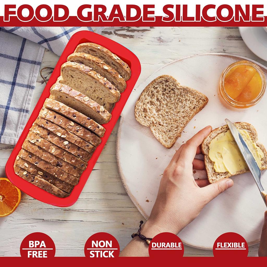 Silicone Bread and Loaf Pans Non-stick  Flexible Silicone Baking Molds for Homemade Breads, Cakes, Meatloaf, Brownies