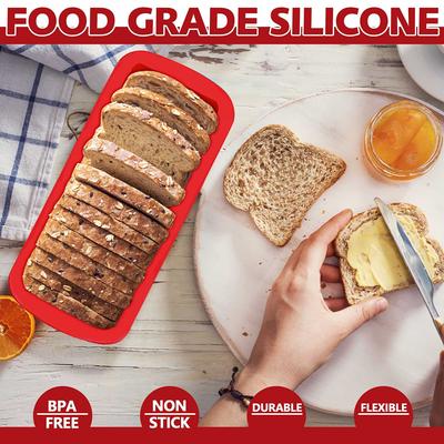 Moule à pain et à cake en silicone Antiadhésif Moules de cuisson en silicone flexibles pour pains faits maison, gâteaux, pain de viande, brownies