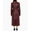 Stylish Handmade Women's Genuine Lambskin Leather Burgundy Designer Trench Coat