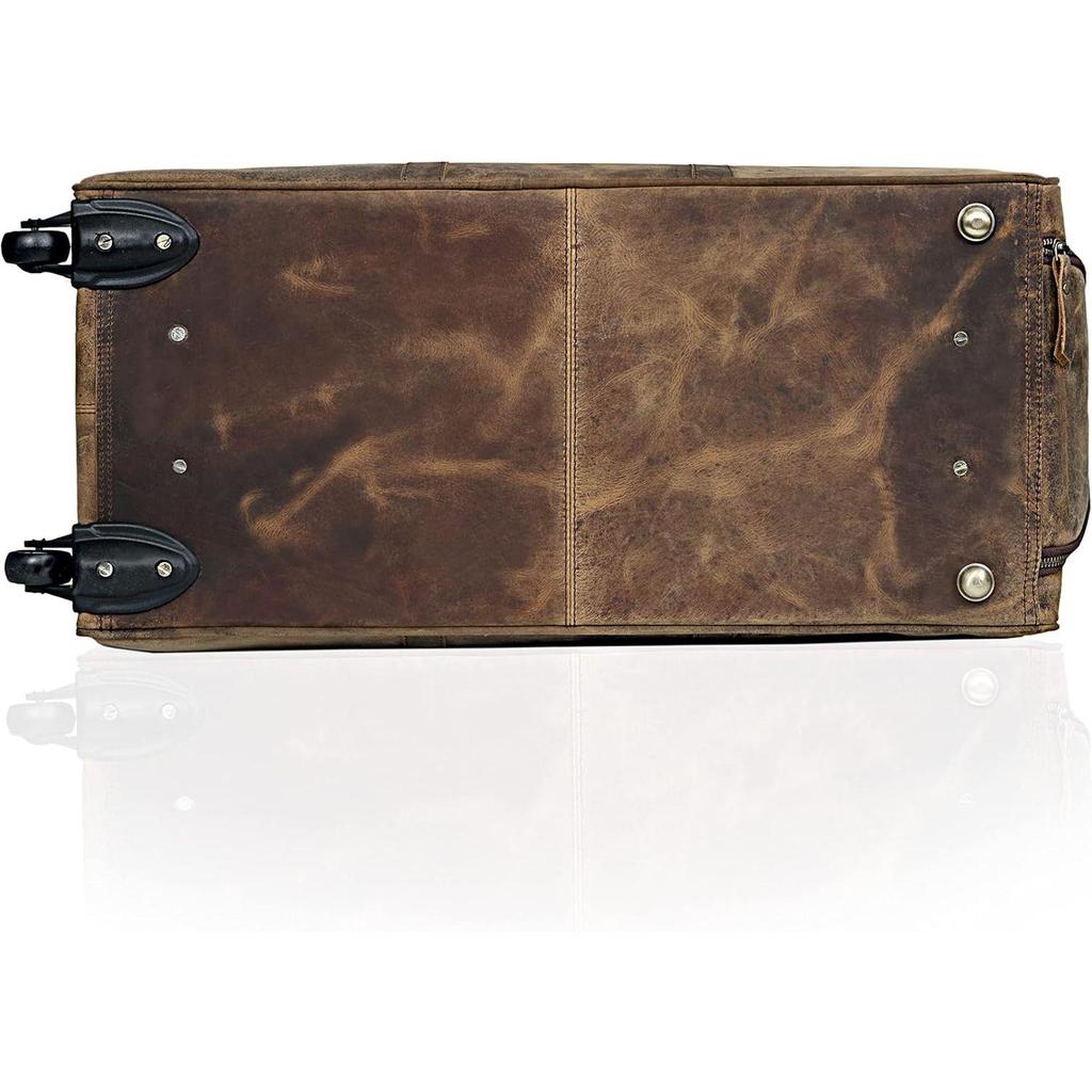 Weekender Leder Seesack für Herren Übernachtung Vintage Reise Duffle mit Schultergurt Handgepäck Sport Fitnessstudio 24 Zoll