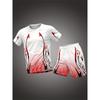 Plus Size Men's Quick-Dry Short-Sleeve T-Shirt and Shorts Set Men's Breathable Athletic Set Fitness T-Shirt and Shorts Set