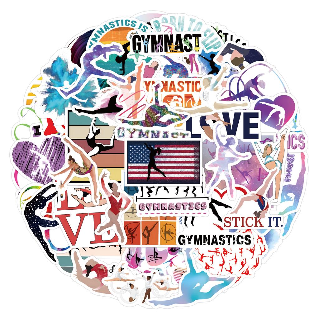 55 New Gymnastics Cartoon Graffiti Stickers Decorate Notebook Suitcase Mobile Phone Case Stickers