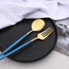 10People Black Silver Flatware Cutlery Set Knife Dessert Fork Spoon Dinnerware Stainless Steel Tableware Set Party Kitchen Tool
