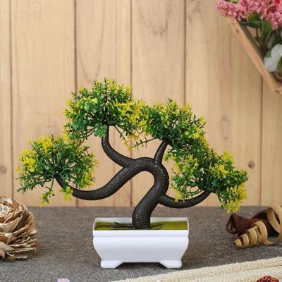 LATEST 1 Pcs Artificial Bonsai Flower with Designer Pot | Realistic Looking -No Maintenance | Small Plants for Home Decor