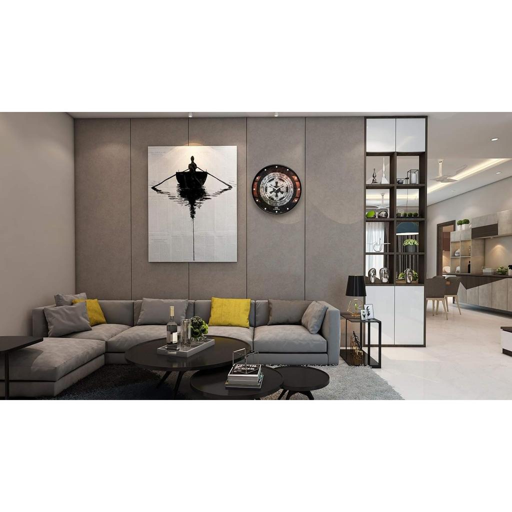 Designer Plastic Analogue Round Wall Clock with Glass for Home, Kitchen, Living, Bed Room, Office