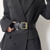 Pin Buckle Wide Waist Belt Y2K PU Leather Waistbands Fashion Metal Buckle Wide Belt  Woman