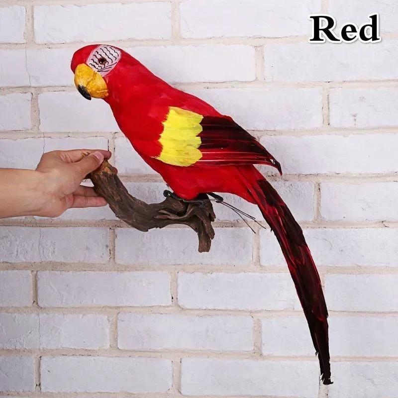 Falsches Tier Vogel Garten Requisiten Brandneu Kreativ 45cm Simulierte Papagei Handgemacht Ara Schaumstoff Feder Rasen Statue Ornamente