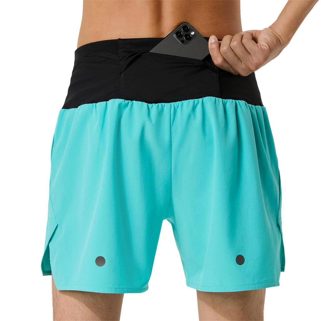 Running Wear MEN MULTI POCKET 5IN SHORT ENERGY AQUA L [ASICS]