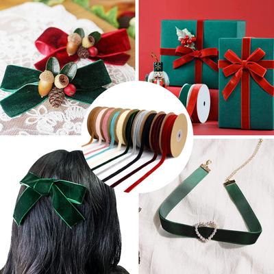 1 rotolo di nastro in velluto tagliabile anti-rottura resistente allo strappo anelastico non sbiadisce su un lato 1 cm cinturino in velluto bowknot accessori per cucire