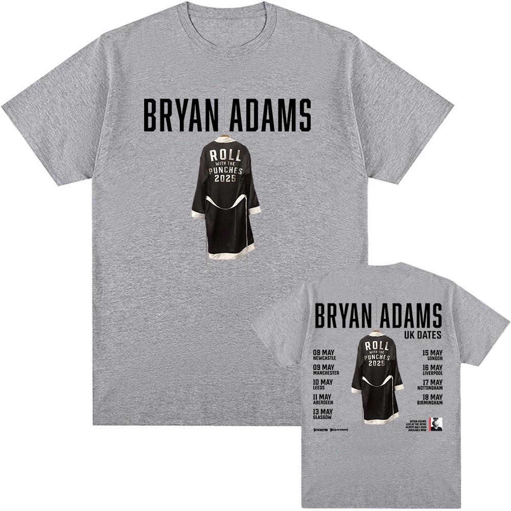 

BRYAN ADAMS ROLL WITH THE PUNCHES TOUR 2025 T-shirt Short Sleeve Cotton O-neck Tshirt Men Clothes Summer Unisex Streetwear Male L