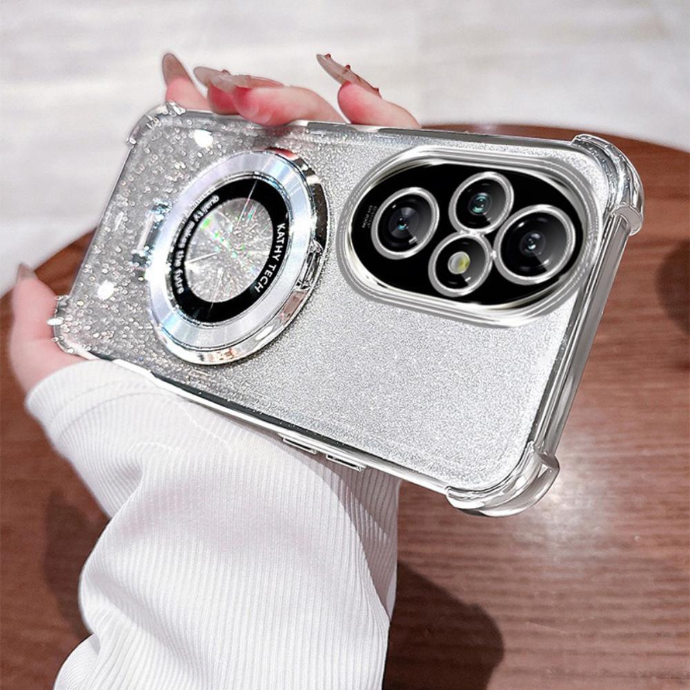 Shockproof Glitter Plating Magsafe Holder Case For Honor 200 100 90 80 70 60 Pro Soft Cover