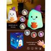 Cute Night Light, Halloween 7-Color Changing Silicone Hand-Controlled Lamp, USB-C Rechargeable Dimmable Bedside Lamp For Kids' Bedroom