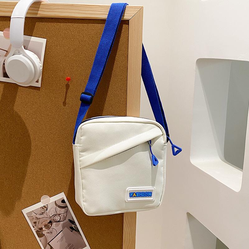 2025 street trend small satchel women's fashion casual composite cloth out of the street contrasting color shoulder small square bag