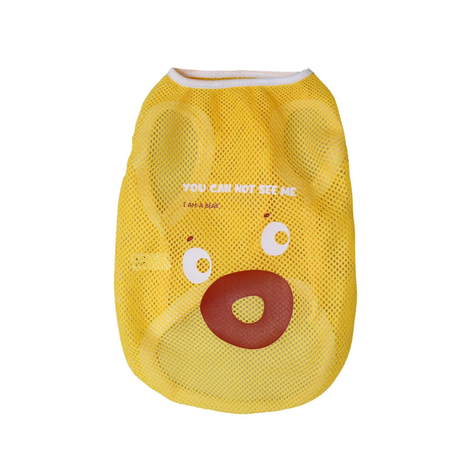 

Одежда для собак Весенне-летняя прохладная сетчатая жилетка с мультяшным принтом XS жёлтый