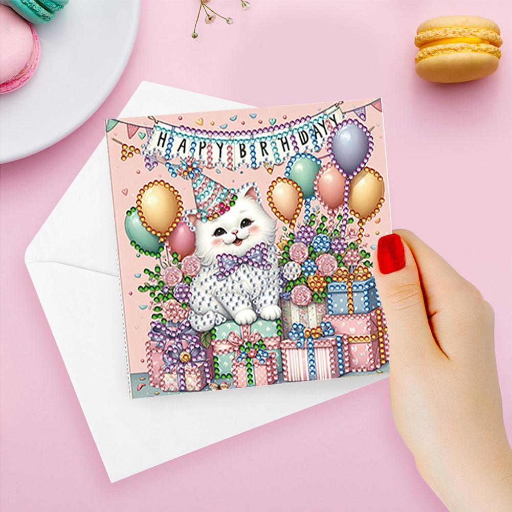 6pcs DIY Diamond Painting Greeting Card Set Rhinestone Diamond Art Mosaic Postcards Creative Birthday & Thanksgiving Card Kit