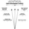 Cocktail Martini Picks and Stirrers Toothpicks – (12 Pack / 4 & 8 Inch) Reble Cocktail Picks - Stainless Steel Metal Drink Skewers Sticks for