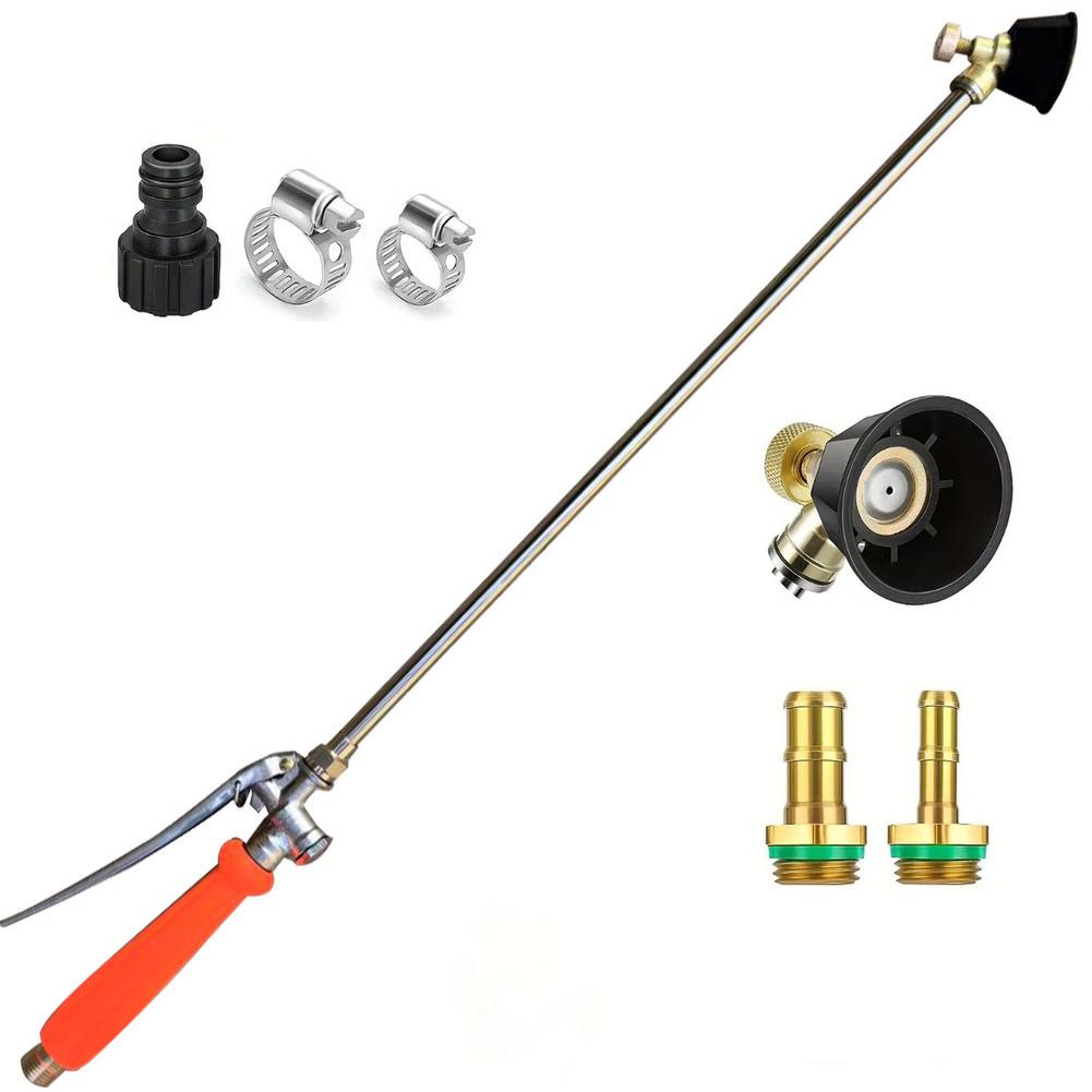 

Comfortable Grip Adjustable Nozzle Brass Barb Metal Sprayer Wand 67cm