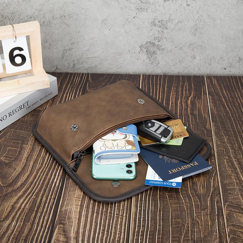 Bolso bandolera de un solo hombro para hombre, bolso urbano sencillo con cabeza de tigre, bolso de Color Retro para hombre, bolso pequeño de cuero