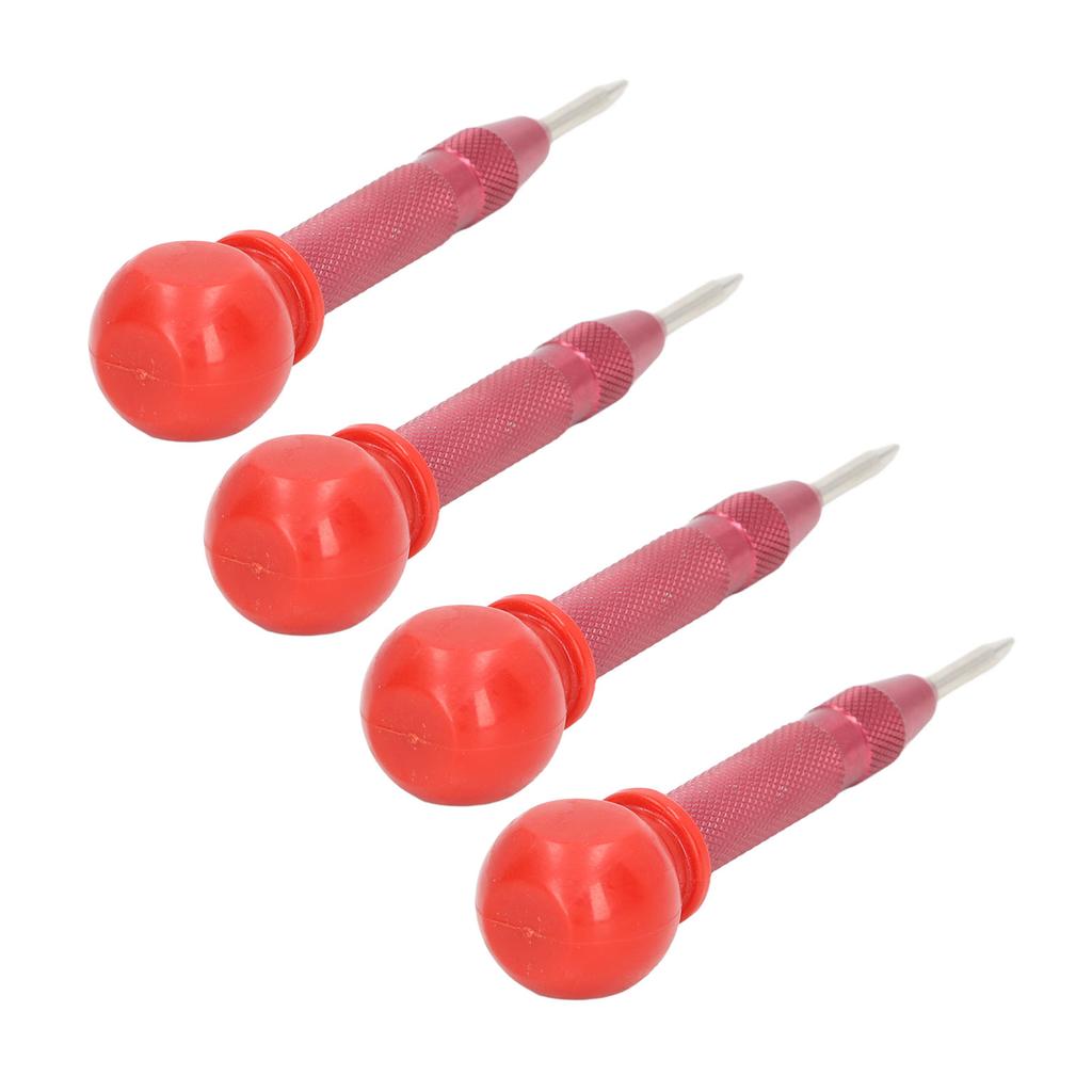 Center Punch Set Automatic Hole Puncher Hand Tool for Metal Wood Window Glass 5in Red