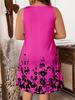 Elegantes ärmelloses Midi-Kleid mit floralem Print für Damen (Europäisch & Amerikanisch), Übergrößen erhältlich