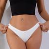 Sexig Tanga med Låg Midja, Spetskant och Färgblock, Ribbad Bomull 472 för Kvinnor