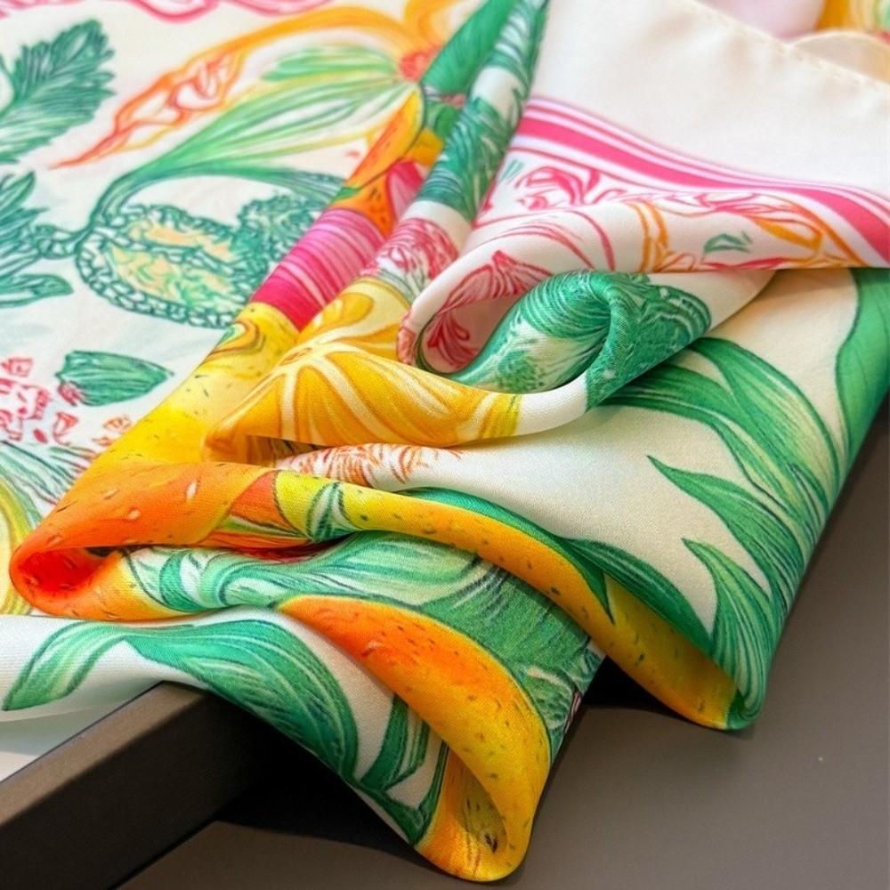 Soft Imitation Silk Scarf Square Neckerchief Fashion Headscarf  Beach Travel