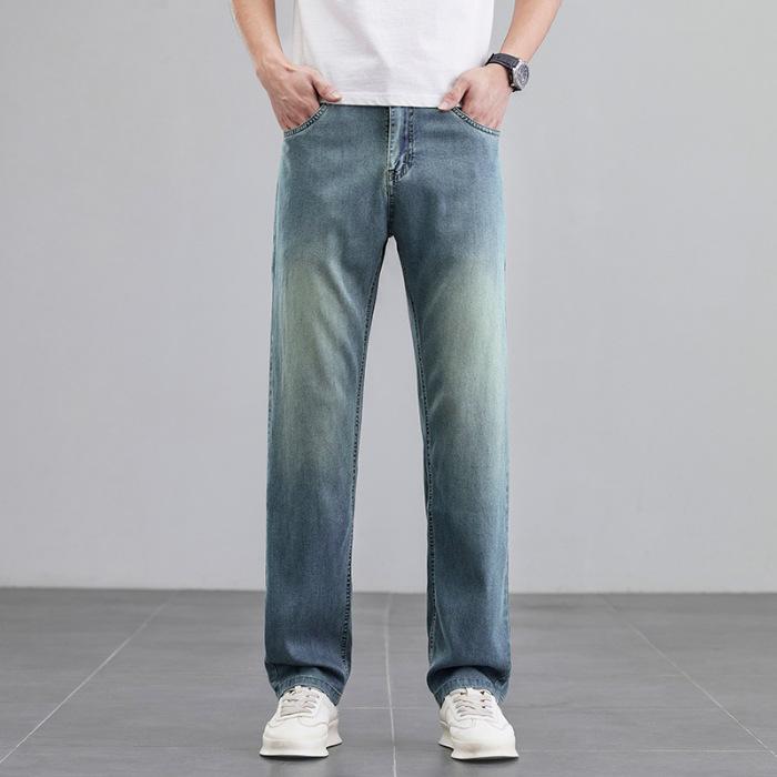 

Теннисные джинсы мужские летние тонкие свободные прямые прохладные брюки 38