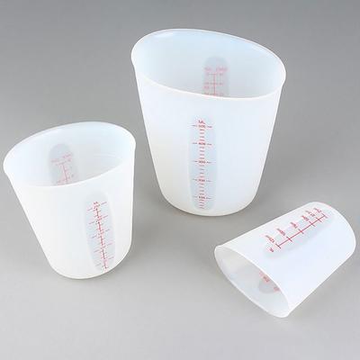 1Pcs Transparent Silicone Measuring Cup with Scale DIY Gypsum Plaster Epoxy Resin Glue Mixing Cup Heat Resistant 125/250/500ml