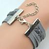 Multilayer Infinity Owl Charm Handmade Leather Bracelet Cuff Bangle Chain