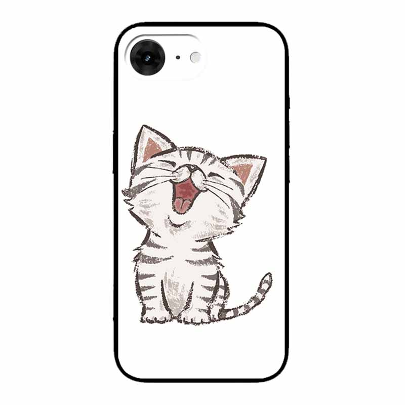 

For iPhone 16e 2025 Back Cover Case 6.1 Animal Black Silicone Soft Phone Case For iPhone 16e Case Funda Coque Protective Shell iPhone 16e