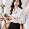 Women Blouses Shirts 2025 Spring Long Sleeve Women Blouse Shirt Turn Down Collar White Chiffon Blouse Shirt Women Tops J832