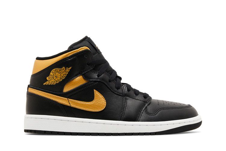 Jordan 1 Mid Black Metallic Gold
