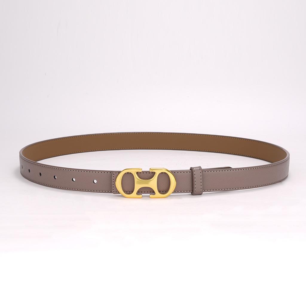 New Women's Genuine Leather Belt Double-sided Simple Belt Fashionable Versatile Trendy Pure Cowhide Girls' Belt