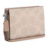Coach Signature Canvas 20 Slim Color Block Pattern Chain Coated Canvas Crossbody Shoulder Bag Small Women bags Silver Beige Brown CAR12-SVPWH