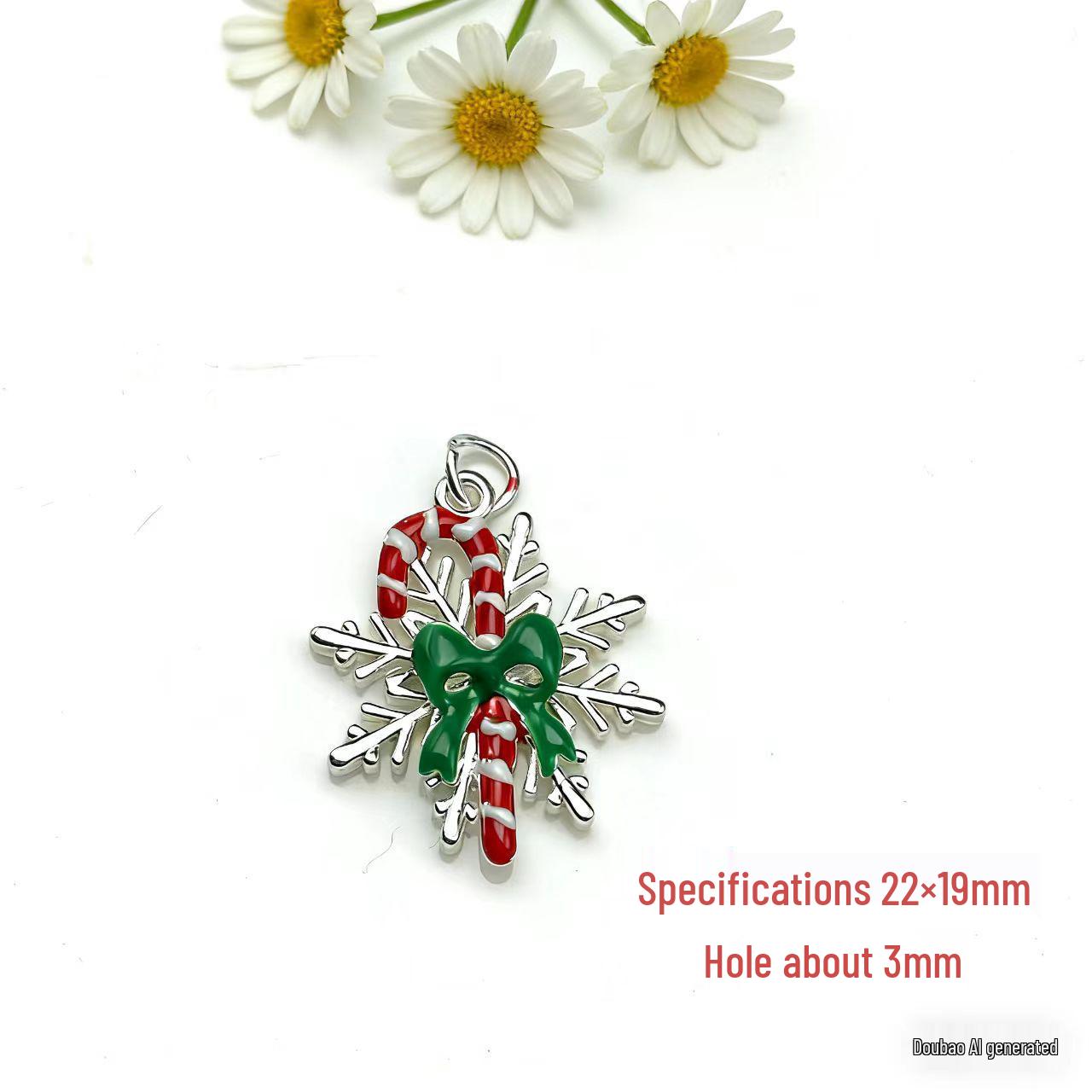 

Colorfast Crystal Santa Cane Snowflake Pendant for DIY Jewelry