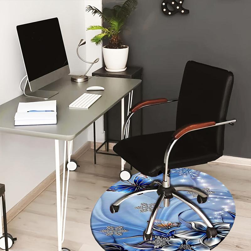 

1PC Butterfly Snowflake Non-Slip Floor Round carpet, Office, family, bedroom, Large Area Rug Indoor Rugs, Vibrant Colors-Z0461 80cm by 80cm