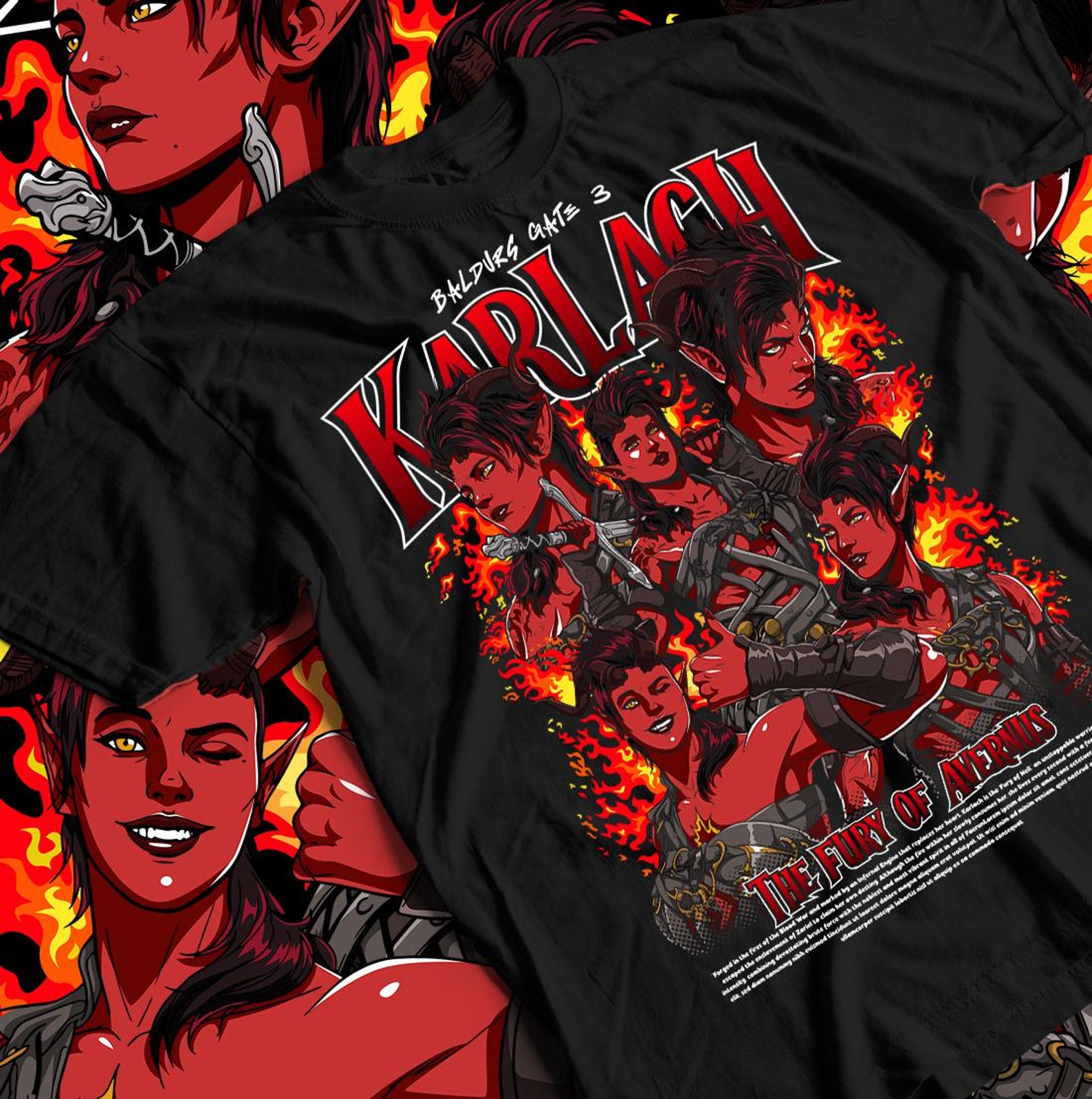Karlach Baldur s Gate 3 T shirt | RPG Character Game Tee XL