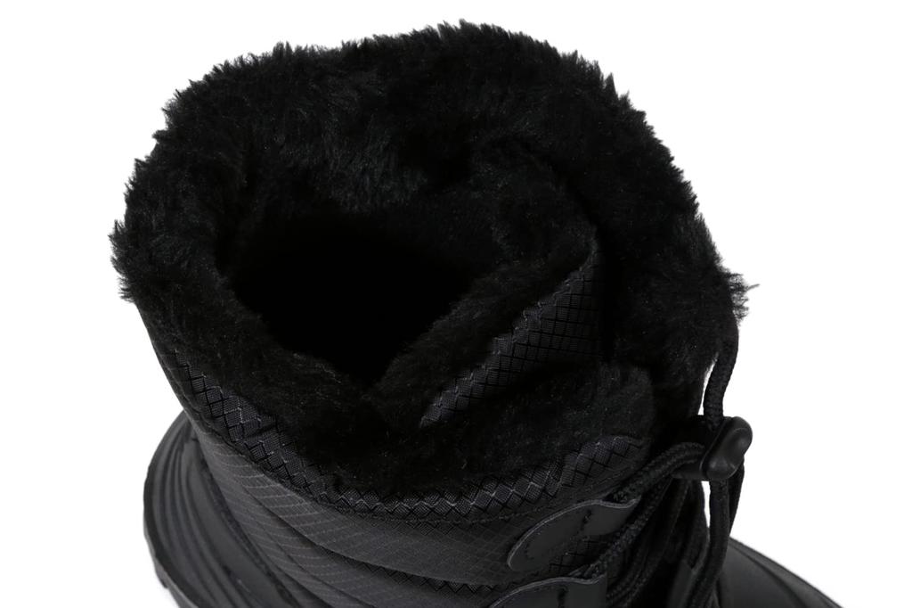 Akiriko Snow Boots, 4cm Waterproof, Cold Weather, Inner Boa, Drawcord, Junior Size, Boys, Black/Black, 22cm