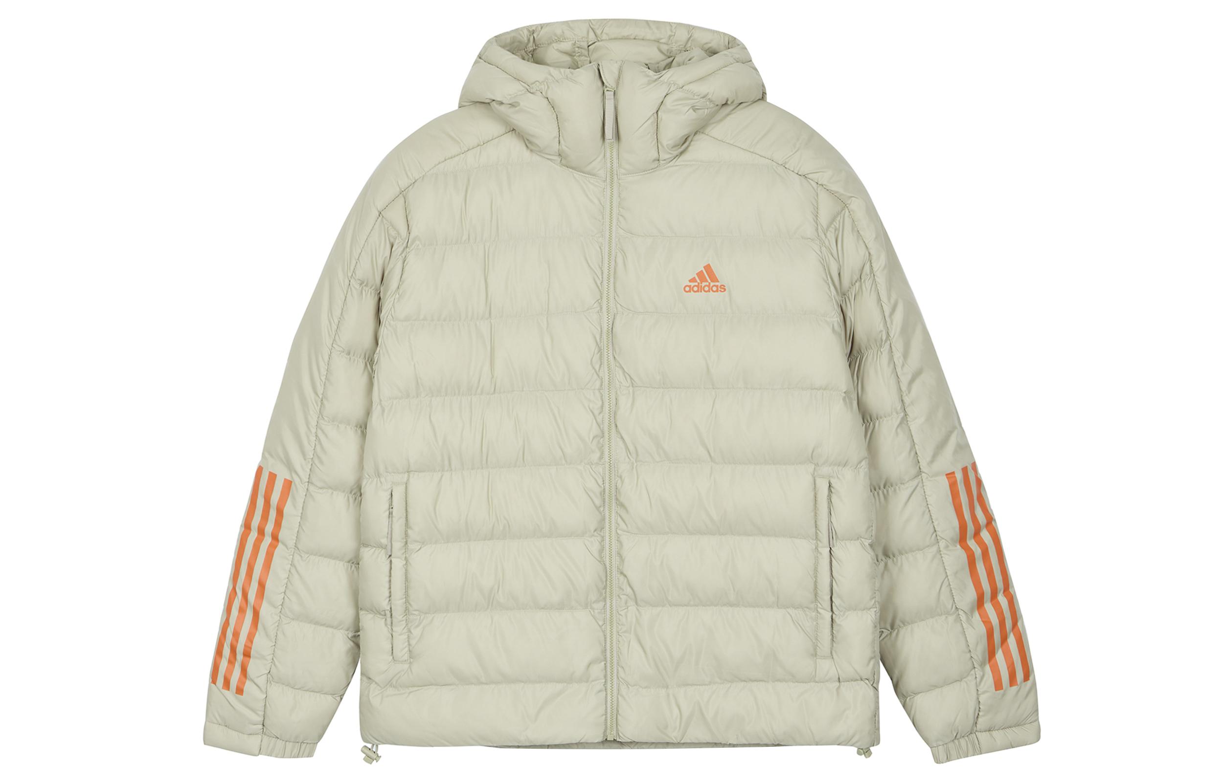 Adidas Puffer Jackets Men s Khaki Hooded Moderate Other GE6101 L