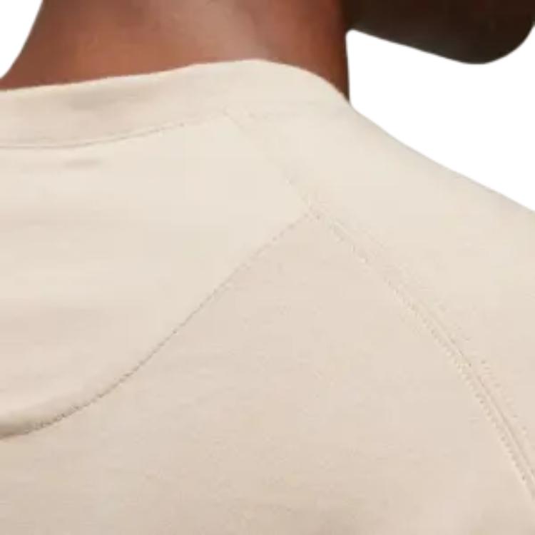 Y-3 Camiseta Unissex de Manga Longa com Caimento Solto, Ombros Caídos e Estampa de Letras Marrom Claro IV8233