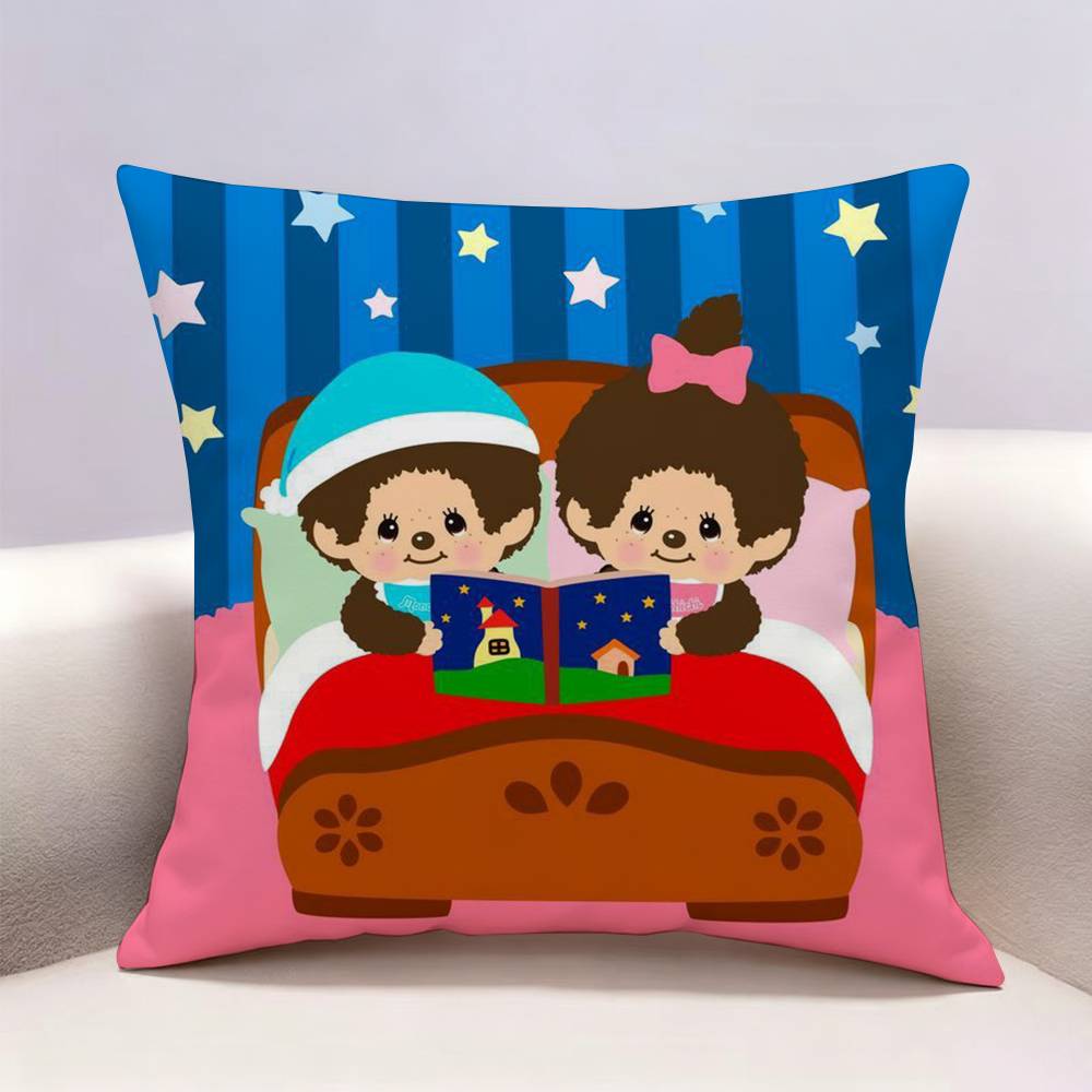 MMonchhichi New Doublesided print Pillow Case Pattern Printed Pillowcase For Living Room Sofa Cushion Cover