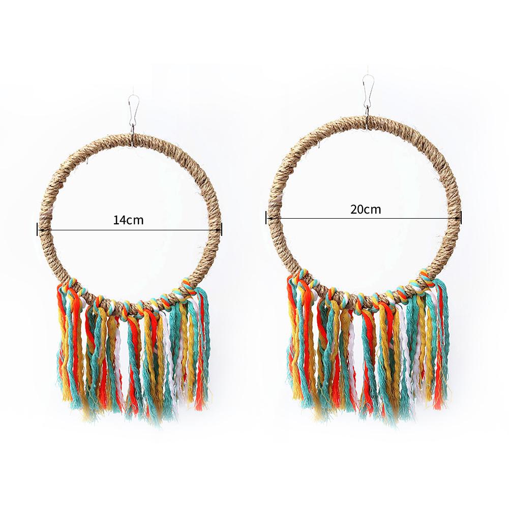 Pet Bird Parrot Toy Cotton Rope Circle Toys Chewing Bite Parrot Perch Hanging Cage Swing Rope Ring Stand Climb Toy Bird Supplies