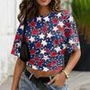Women's Crew Neck Pullover Short Sleeve T-Shirt Loose Fit Casual Top with Printed Pattern and Relaxed Silhouette for Everyday Wear