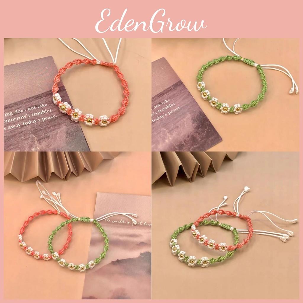 Delicate Handwoven Daisy Bracelet Unisex Retro Style Perfect Couples For