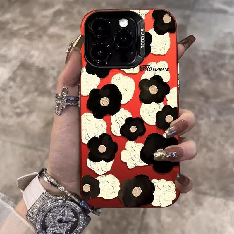 Silver Floral Cross Phone Case for Apple 17/16/14pro/15promax/13/12/11X