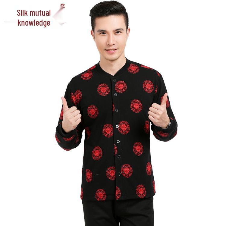 

Мужская теплая куртка из тутового шелка: Хлопковое пальто с длинным рукавом и воротником-стойкой для возраста 40-50 лет 4XL красный