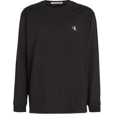 Logo de Letra Jersey de Cuello Redondo Manga Larga Camiseta Hombre Tops Negro J30J324029-BEH